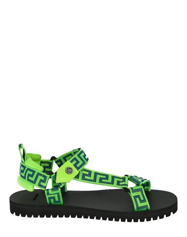 Shop Versace La Greca Sandals Man Sandals Multicolored Size 9 Polyester In Fantasy