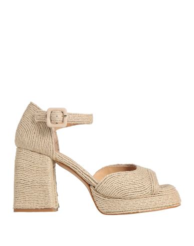 Shop Castaã±er Castañer Woman Espadrilles Beige Size 7.5 Textile Fibers