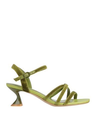 Jeannot Woman Sandals Acid Green Size 7 Textile Fibers In Green