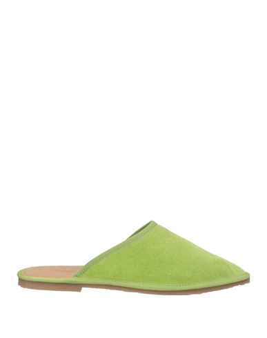Shop Foglietti Woman Mules & Clogs Light Green Size 7 Leather, Textile Fibers