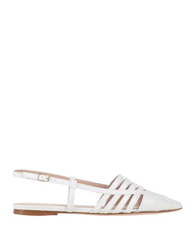 Shop Il Borgo Firenze Woman Ballet Flats White Size 8 Leather