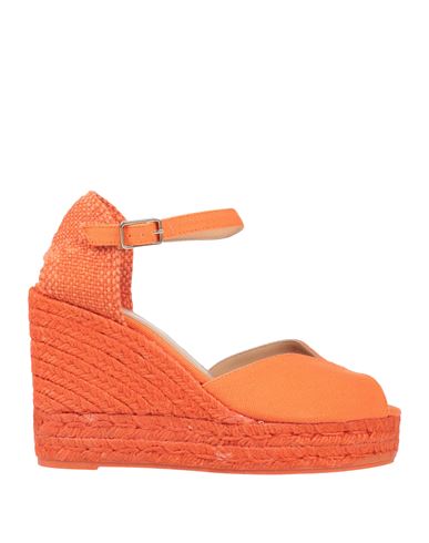 Shop Castaã±er Castañer Woman Espadrilles Orange Size 7.5 Textile Fibers