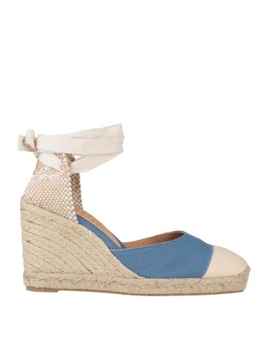 Shop Castaã±er Castañer Woman Espadrilles Azure Size 7.5 Textile Fibers In Blue