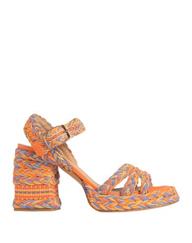 Shop Castaã±er Castañer Woman Sandals Orange Size 7.5 Textile Fibers