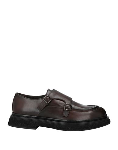 Sturlini Man Loafers Dark Brown Size 9 Leather In Multi
