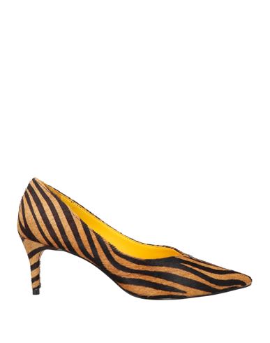 Carrano Woman Pumps Camel Size 5 Leather In Yellow