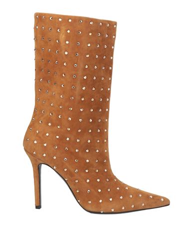 Shop Eddy Daniele Woman Ankle Boots Camel Size 8 Leather In Beige