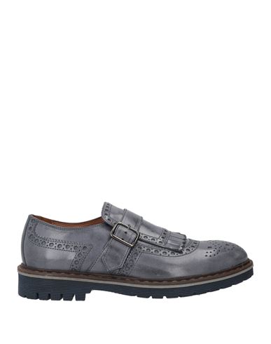 Antica Cuoieria Man Loafers Slate Blue Size 8 Leather In Gray