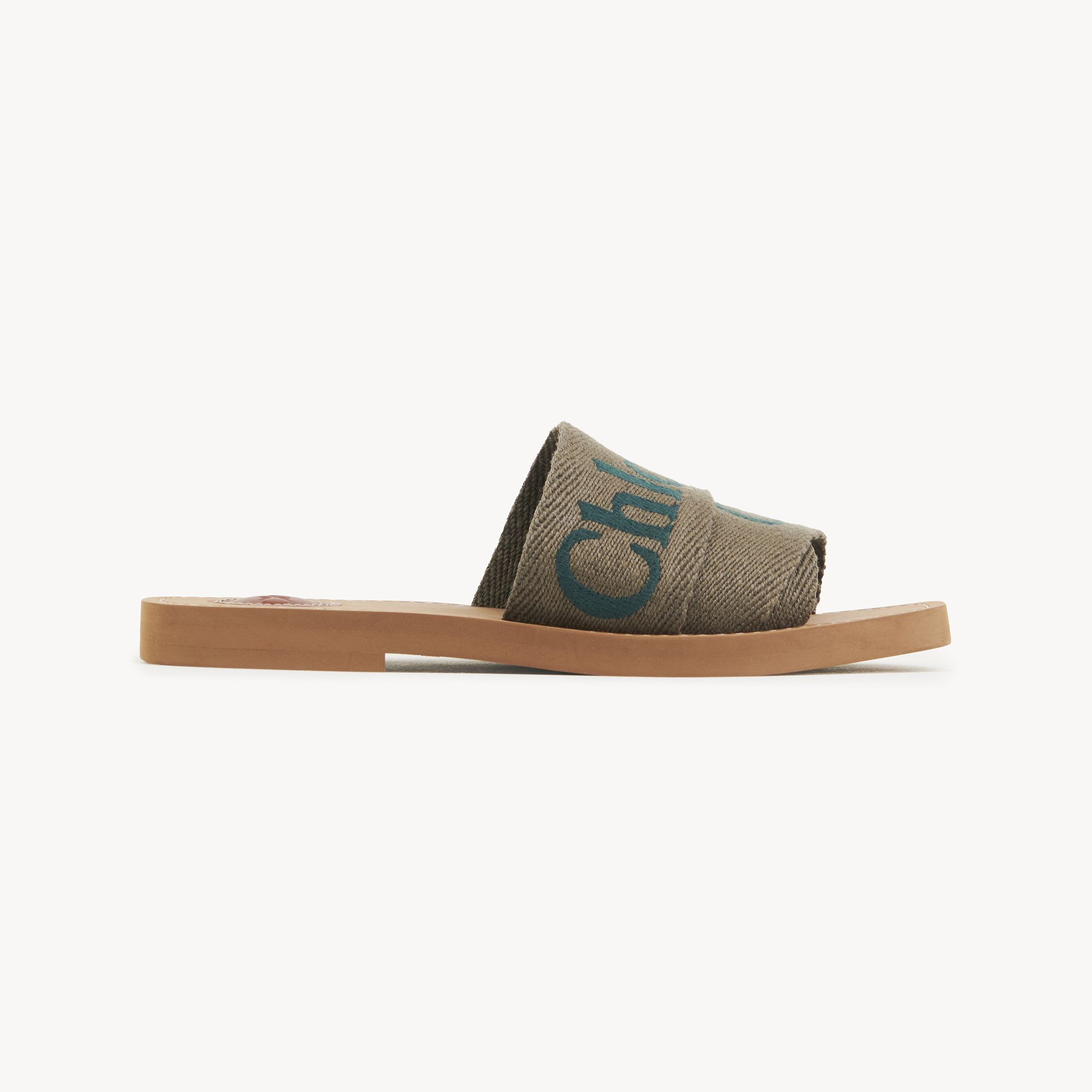 Shop Chloé Woody Mule Brown Size 9 90% Linen, 10% Polyester