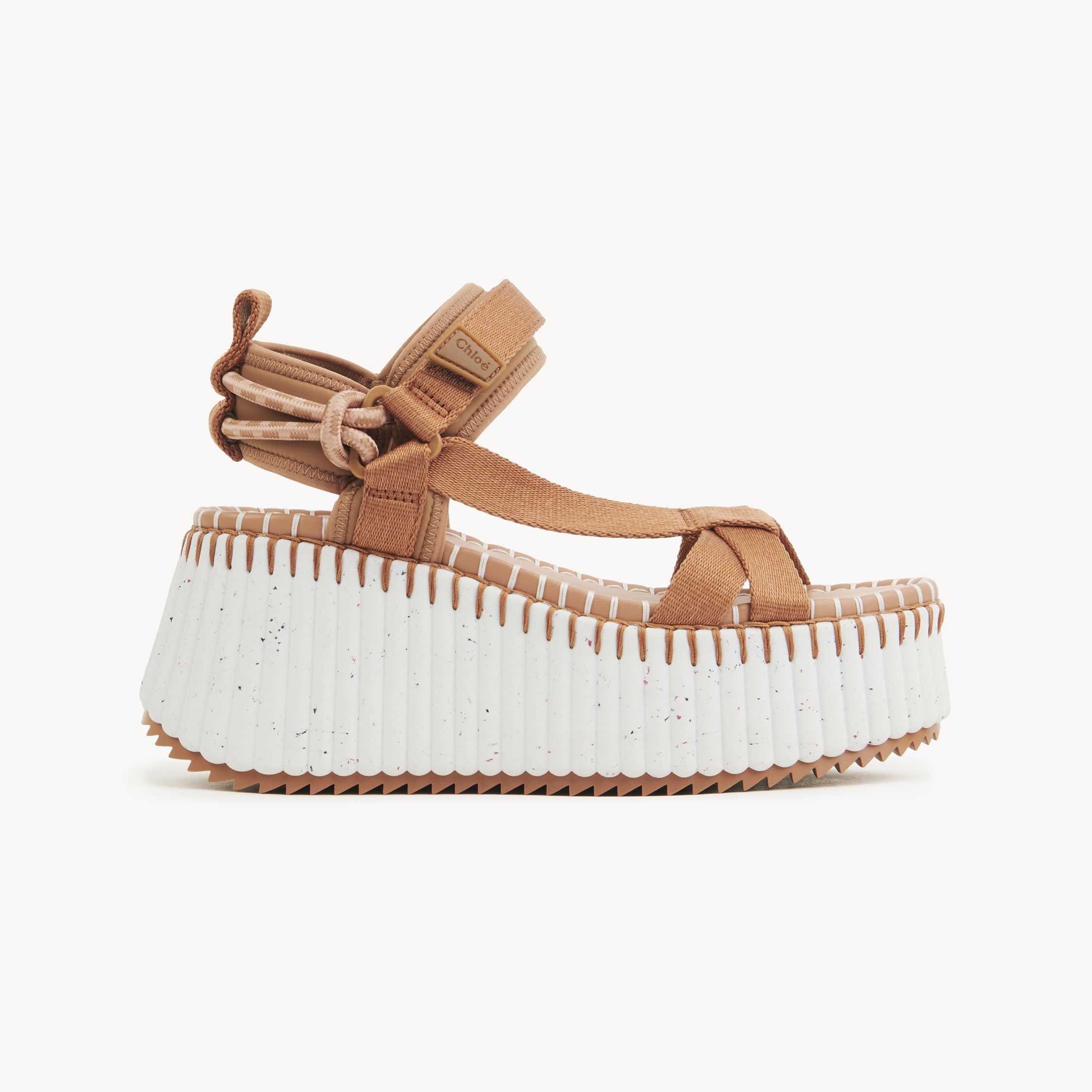 Shop Chloé Sandales Compensées Nama Femme Brun Taille 40 70% Eva (ethylène - Vinyle - Acétate), 30% Caoutchouc In Brown