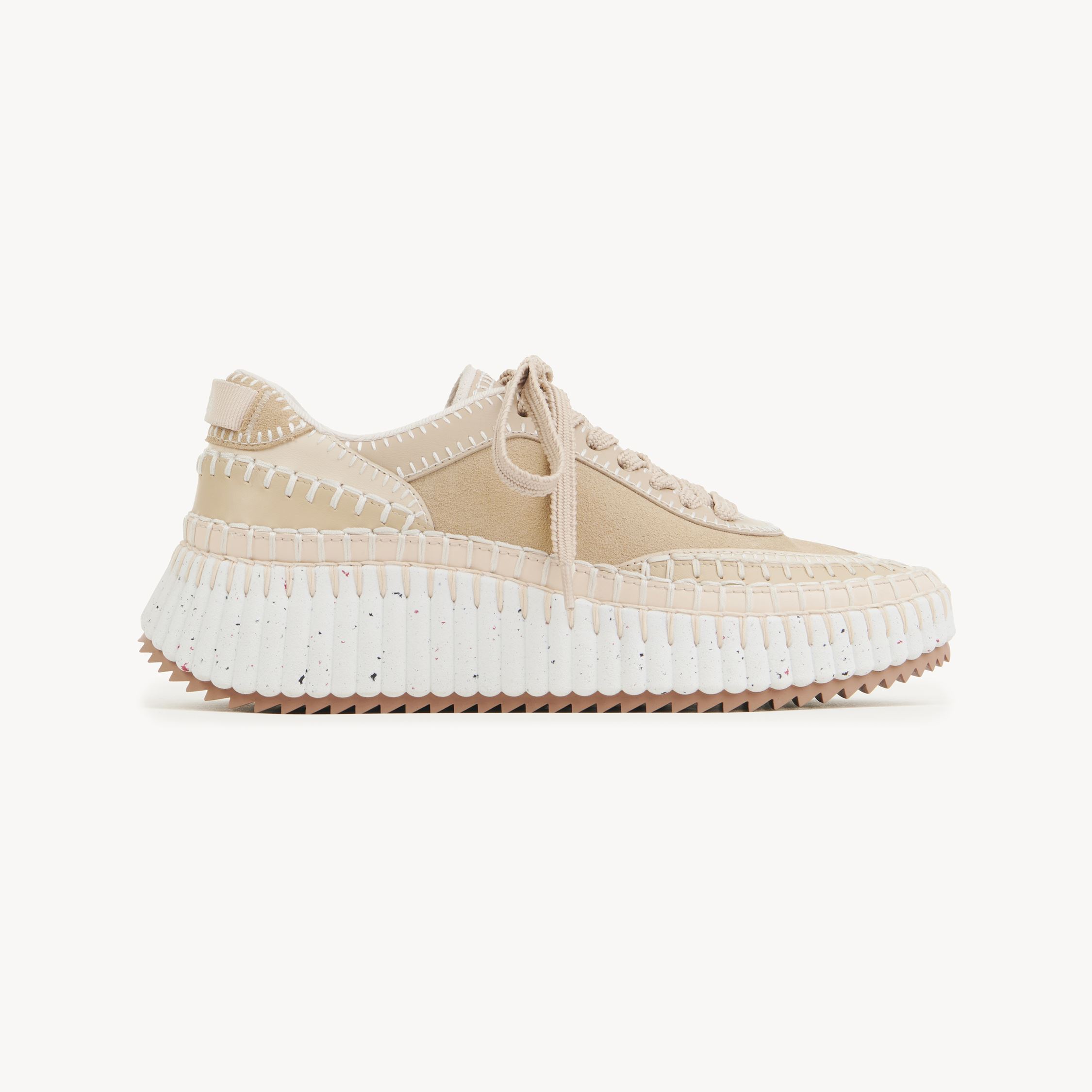 Shop Chloé Baskets Nama Femme Beige Taille 38 100% Polyester