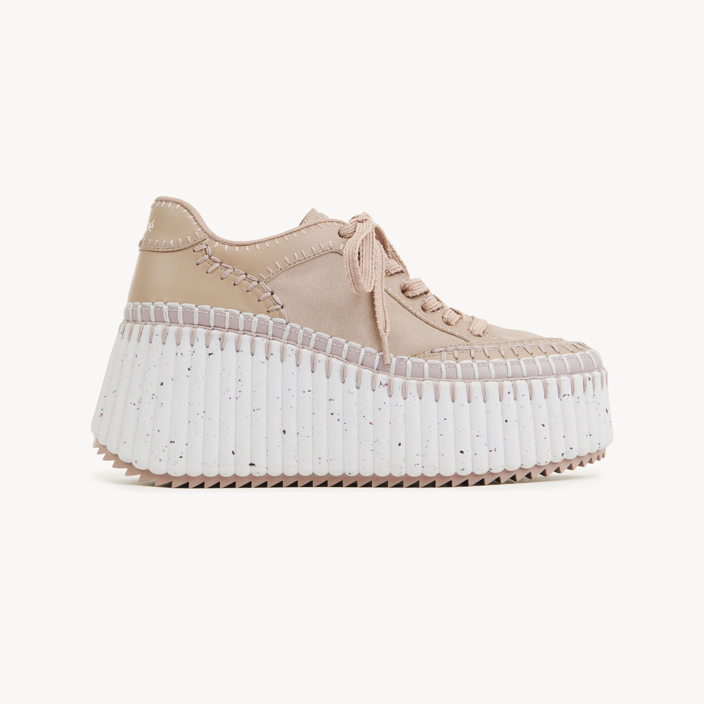 Shop Chloé Baskets Compensées Nama Femme Rose Taille 41 95% Polyester, 5% Élasthanne, Cuir De Veau In Pink