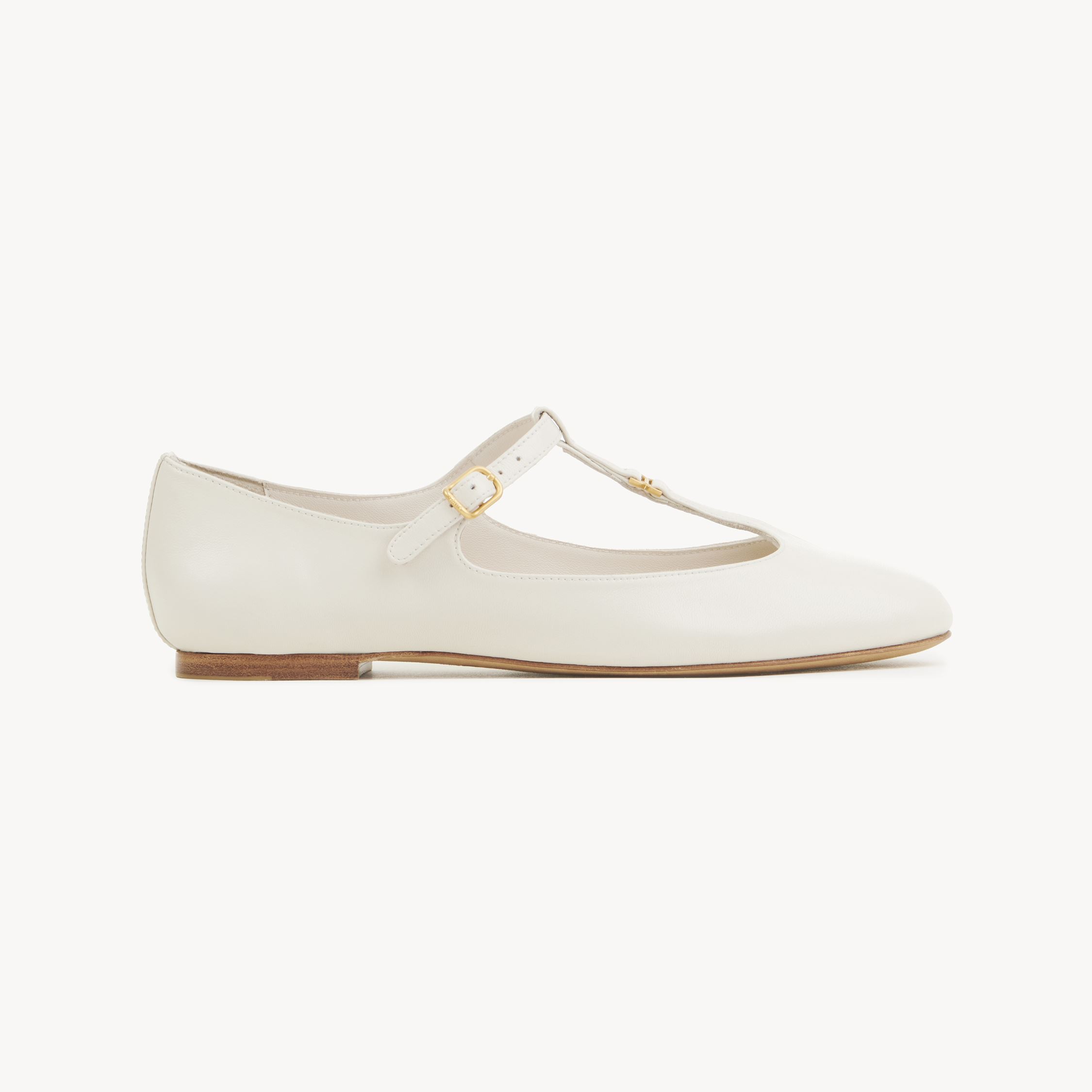 Chloé Marcie Patent Mary Jane Ballerina Flats In Beige