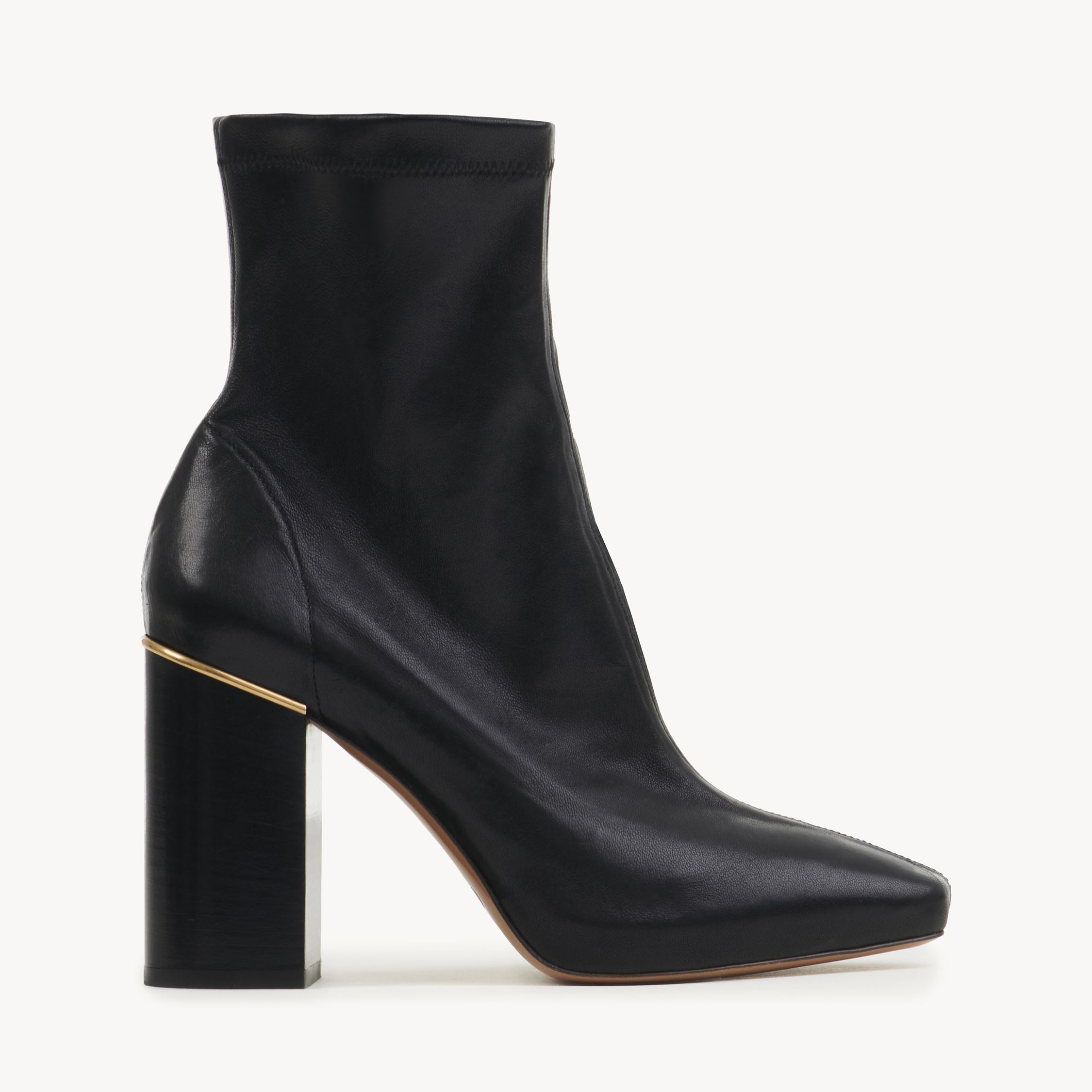 Shop Chloé Bottines À Talon Ambre Femme Noir Taille 35 100% Cuir De Veau In Black