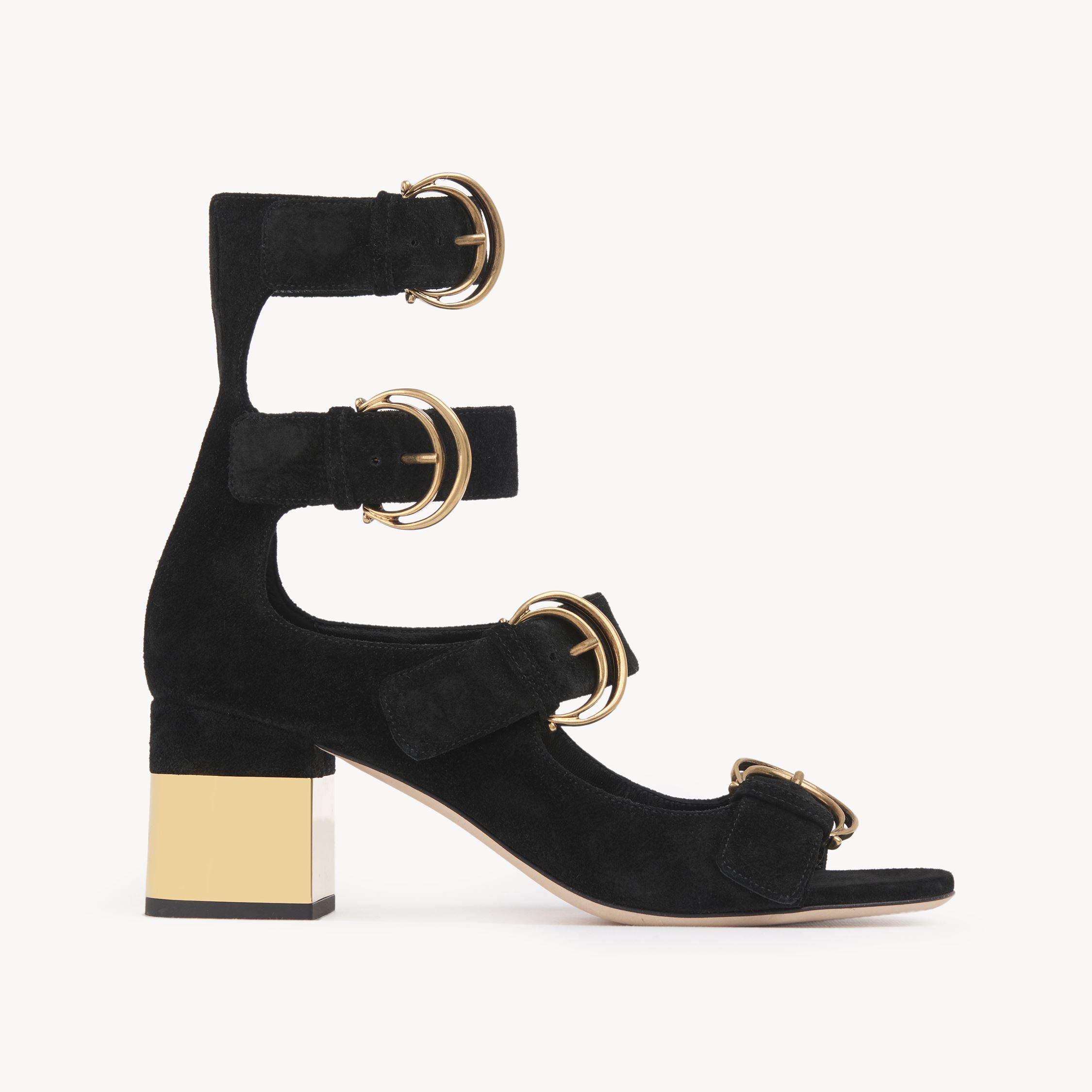 Shop Chloé Alizè Heeled Sandal Black Size 5 100% Goatskin