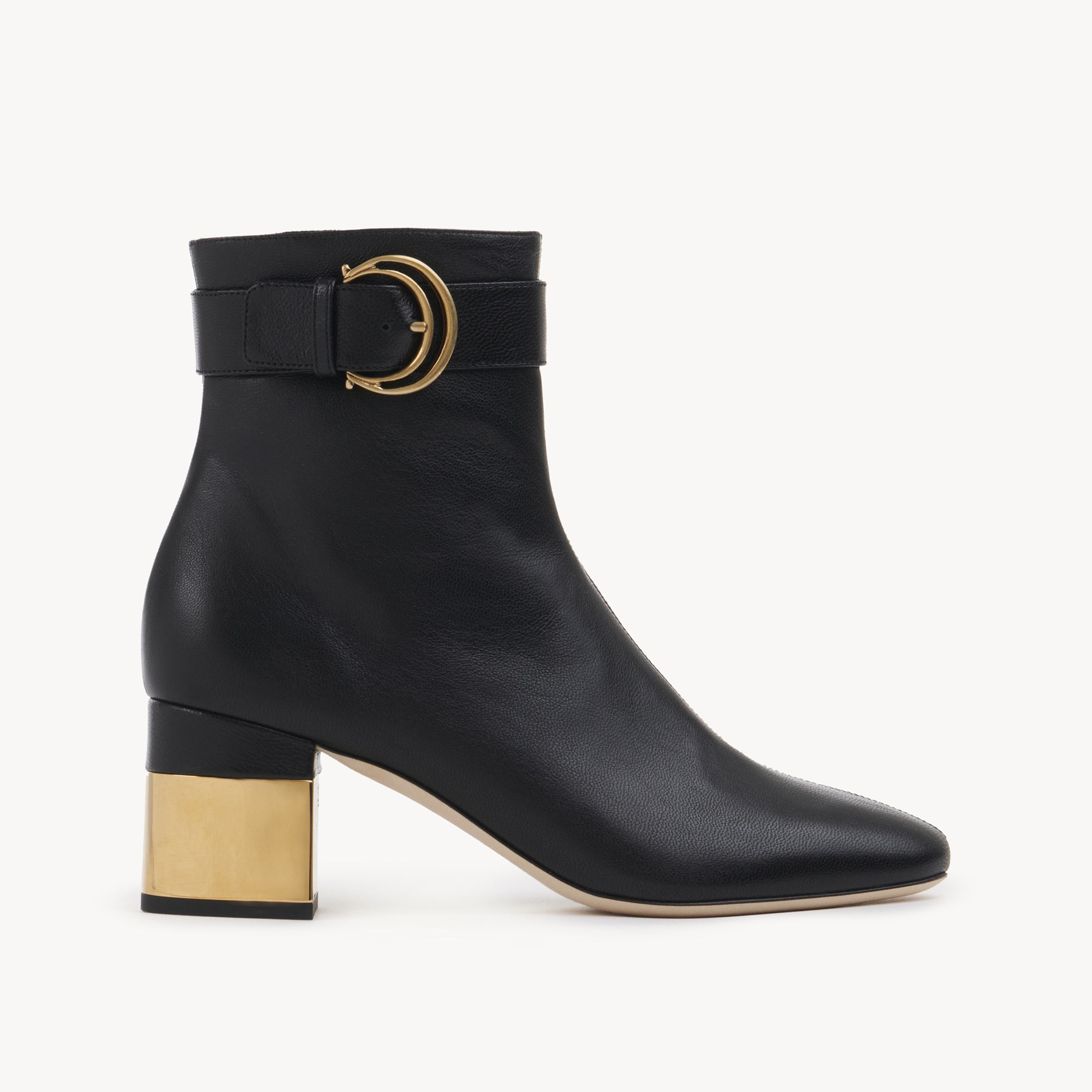 Shop Chloé Bottines À Talon Alizè Femme Noir Taille 38 100% Peau De Chèvre In Black