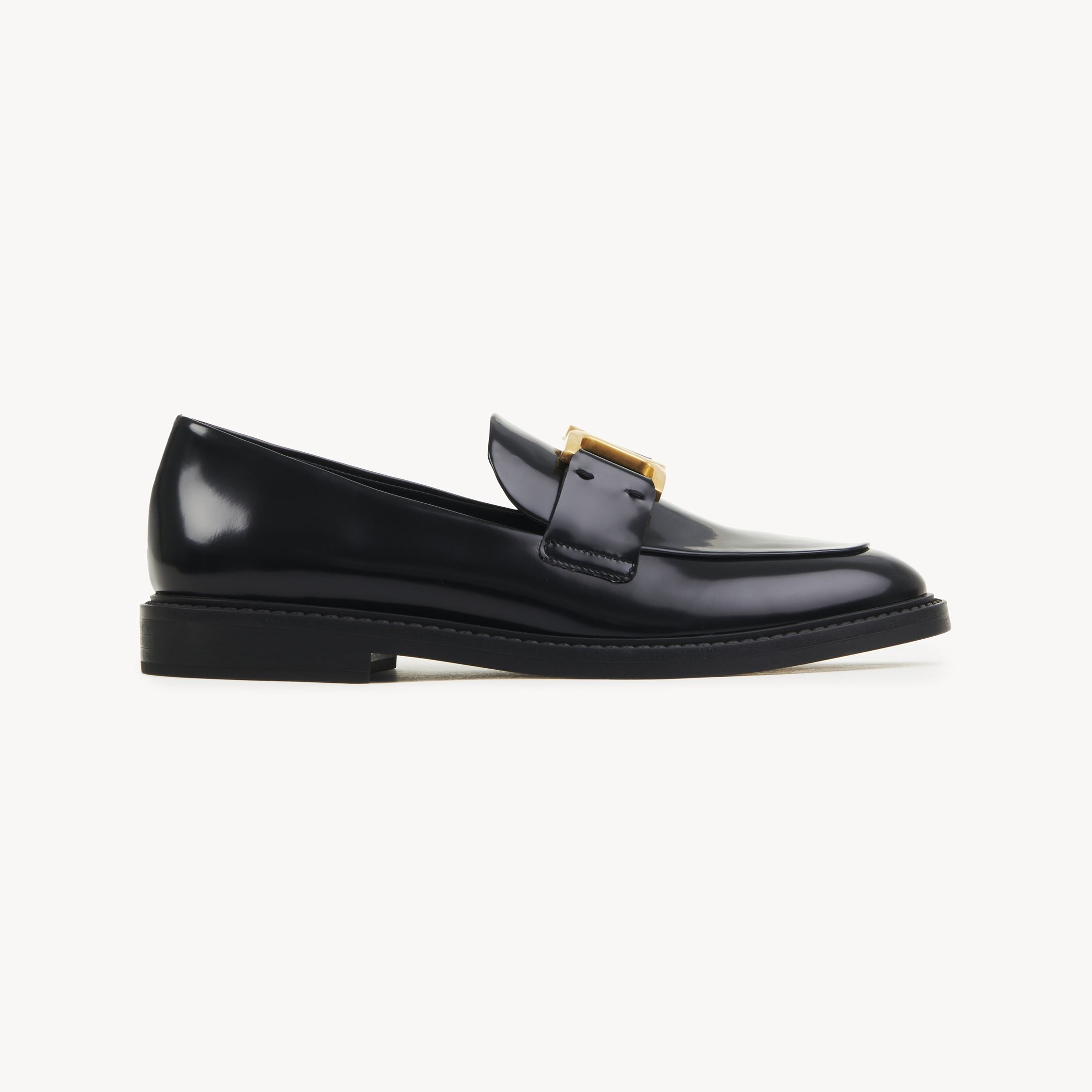 Chloé Marcie Black Brushed Calf Leather Loafer In Black