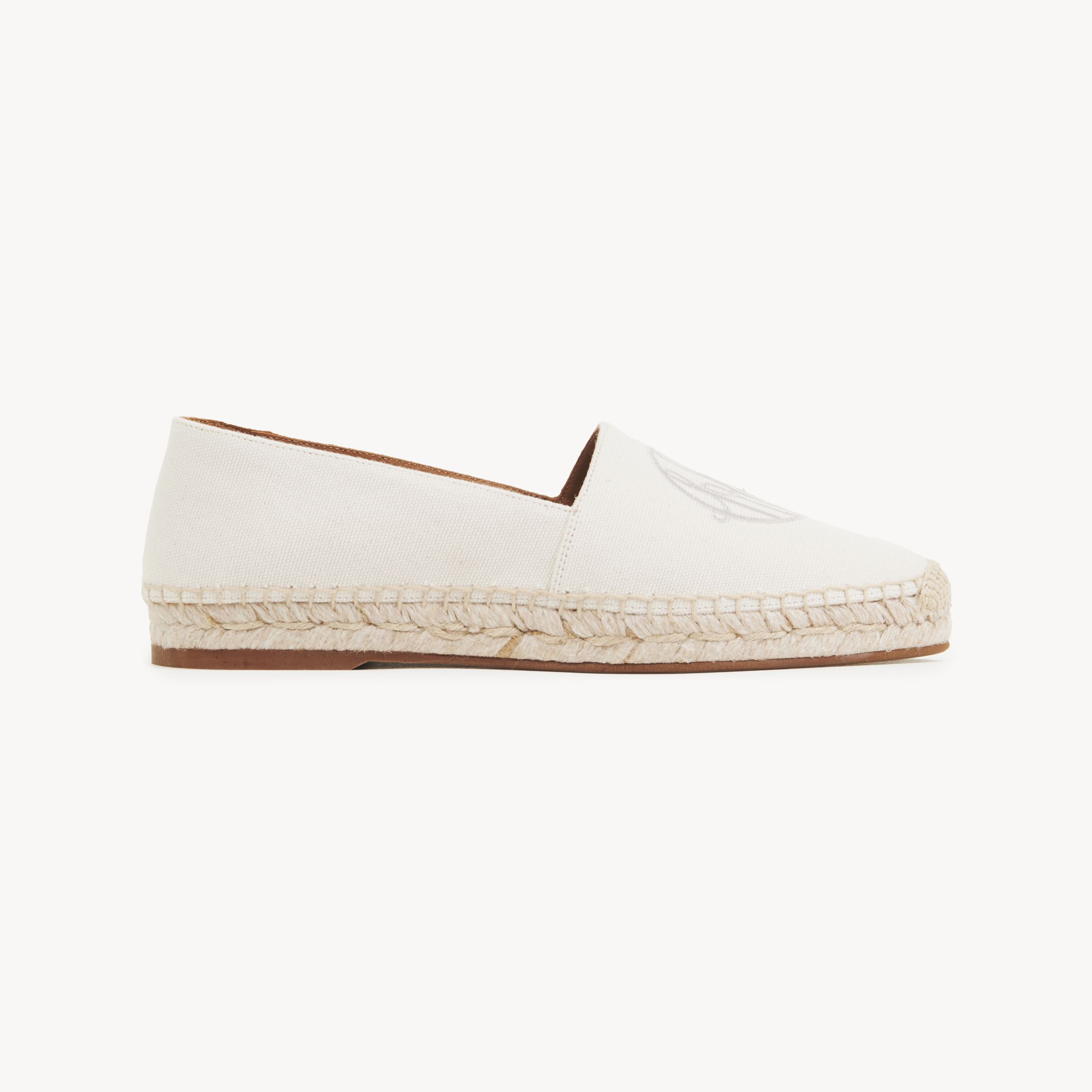 Shop Chloé Espadrilles Pary Femme Blanc Taille 39 100% Coton In White