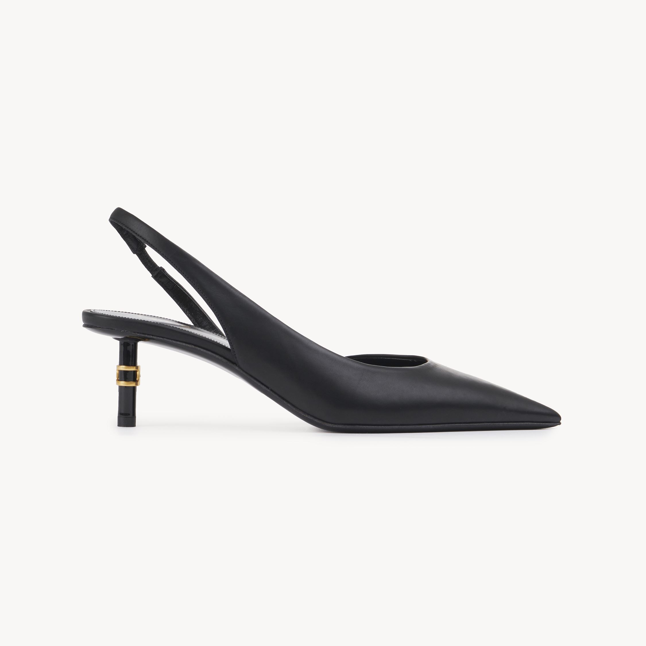 Shop Chloé Escarpins Slingback Marcie Femme Noir Taille 37.5 100% Peau De Chèvre In Black