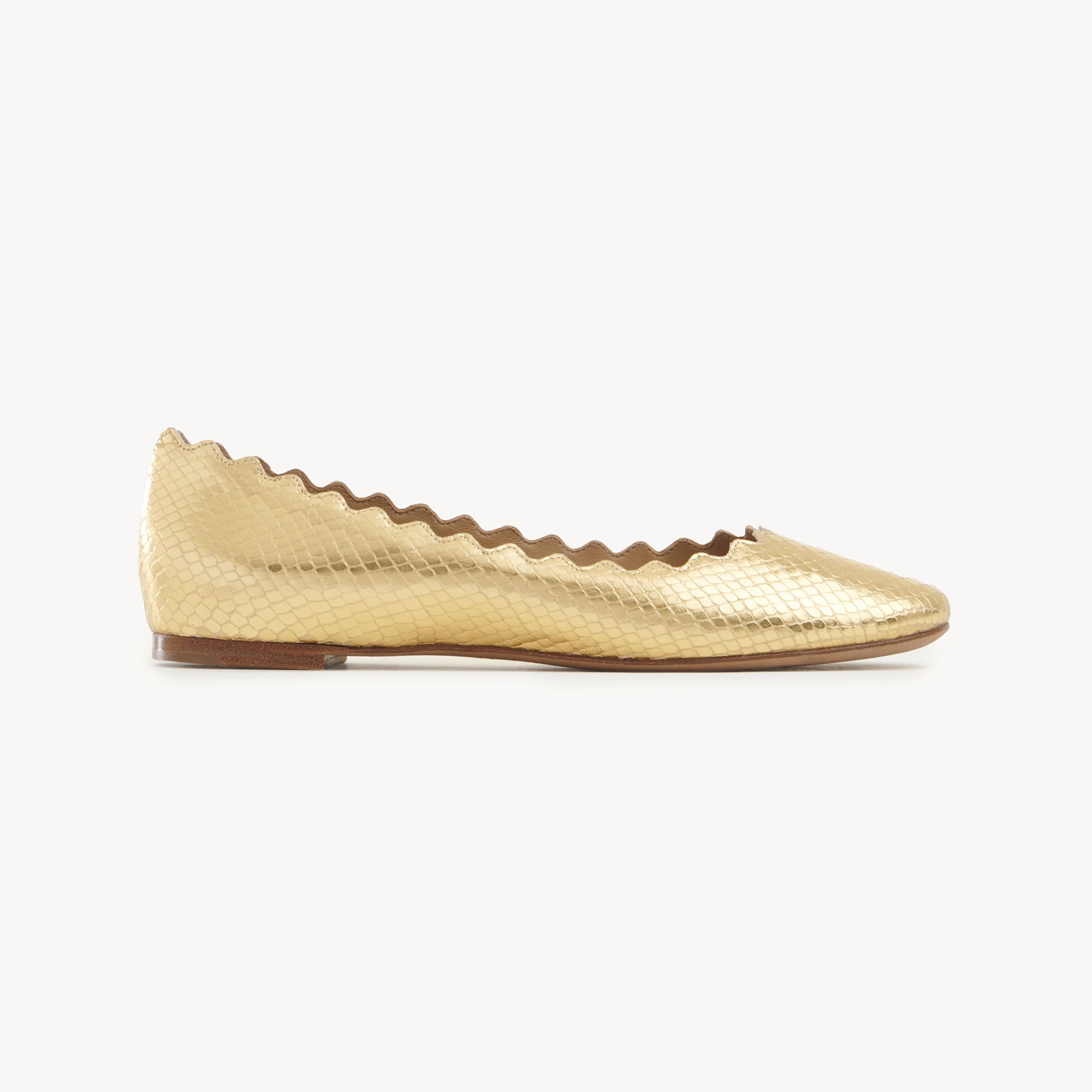 Shop Chloé Ballerines Lauren Femme Or Taille 42 100% Cuir D'agneau In Gold