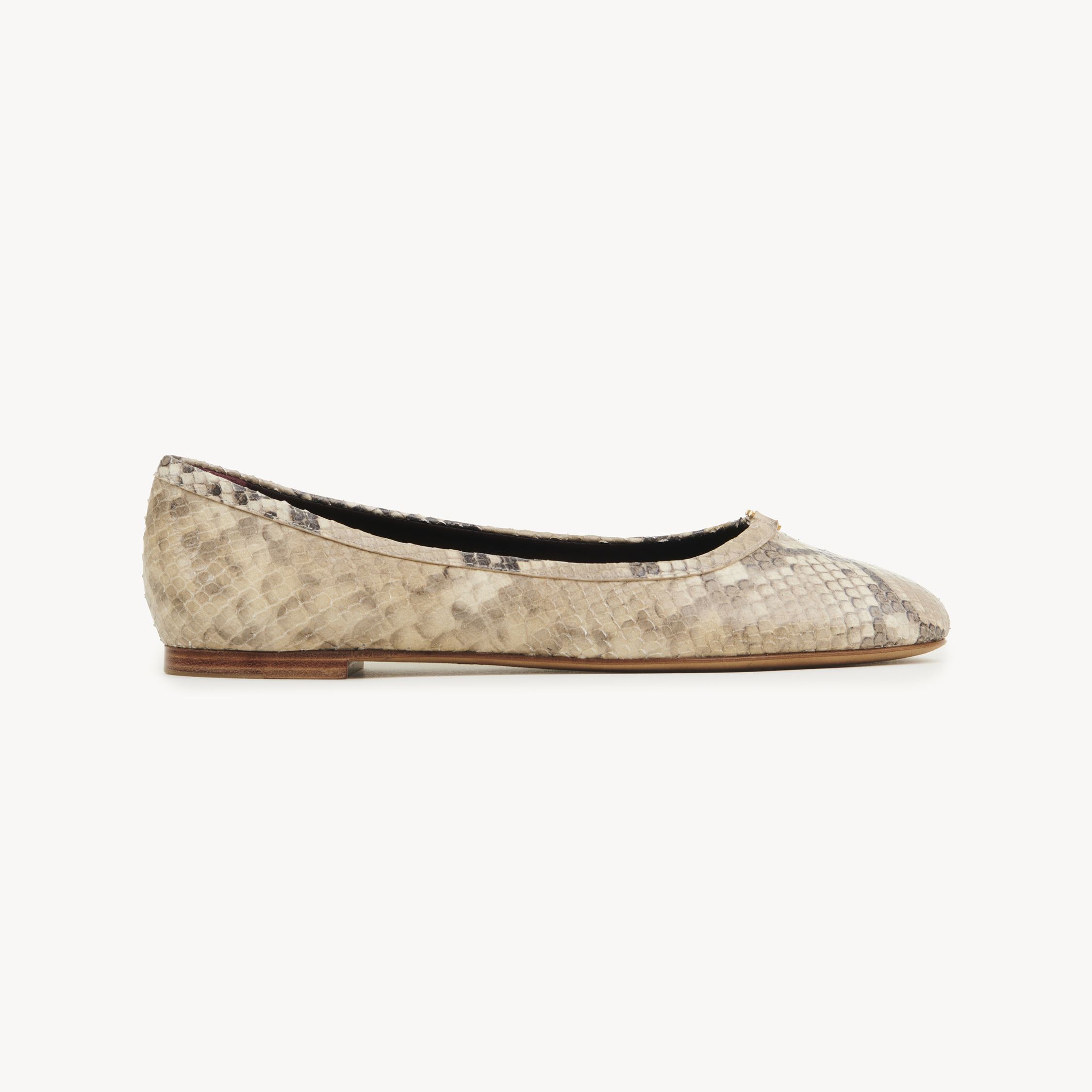 Shop Chloé Marcie Ballerina Beige Size 9 100% Sheepskin, Bos Taurus, Farmed, Coo Denmark