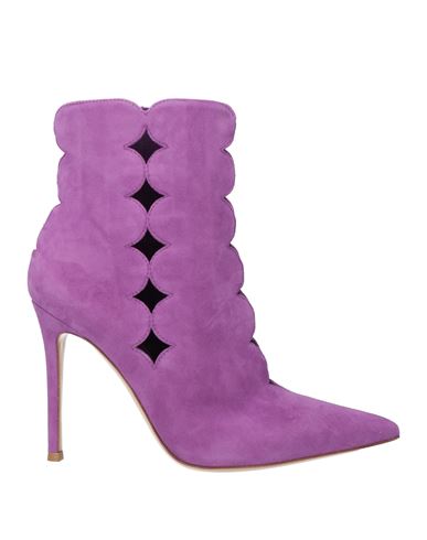 Shop Gianvito Rossi Woman Ankle Boots Mauve Size 7 Leather In Purple