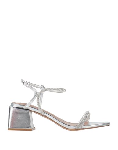 Exe' Woman Sandals Silver Size 10 Textile Fibers In Gray