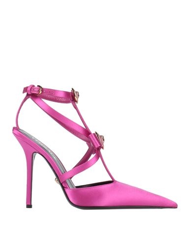 Shop Versace Woman Pumps Fuchsia Size 6 Textile Fibers In Pink
