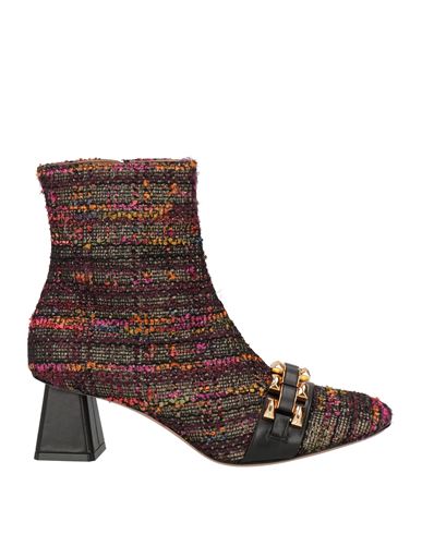 Roberto Festa Woman Ankle Boots Black Size 8 Textile Fibers In Multi