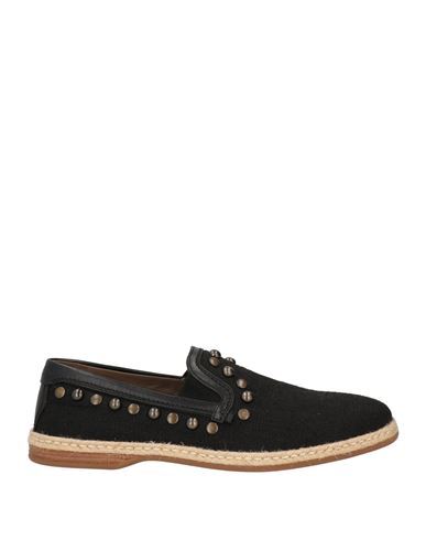 Dolce & Gabbana Man Loafers Black Size 9 Leather, Textile Fibers