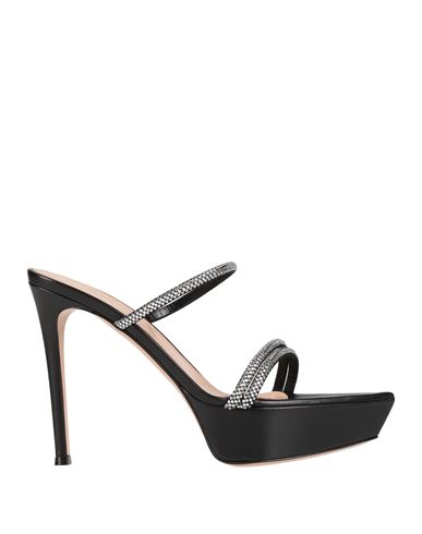 Gianvito Rossi Cannes 85 Leather Platform Sandal In Black