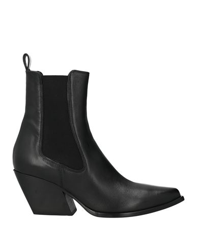 Elena Iachi Woman Ankle Boots Black Size 6.5 Leather