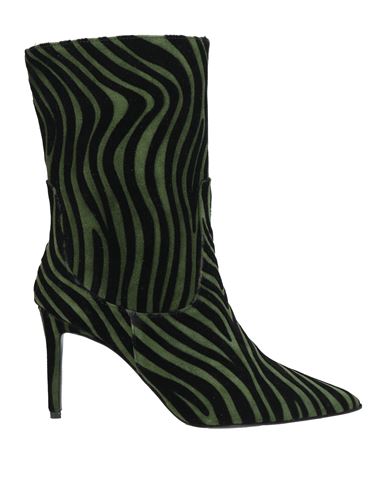 Ncub Woman Ankle Boots Military Green Size 8 Leather In Green