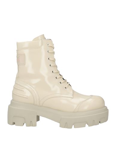 Msgm Woman Ankle Boots Light Grey Size 7 Leather In Neutral