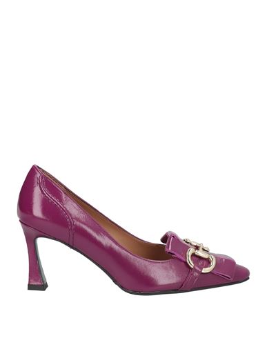 Ella Woman Loafers Mauve Size 8 Leather In Purple