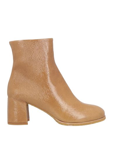 Shop Del Carlo Woman Ankle Boots Camel Size 8 Leather In Beige