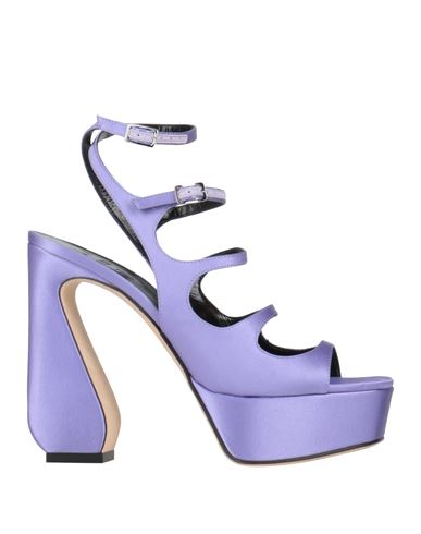 Si Rossi By Sergio Rossi Woman Sandals Lilac Size 8 Textile Fibers In Purple
