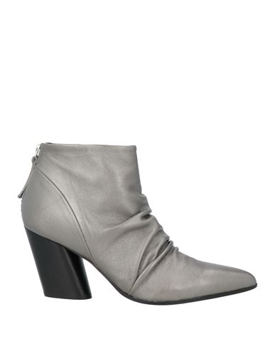 Shop Halmanera Woman Ankle Boots Lead Size 7 Leather In Grey