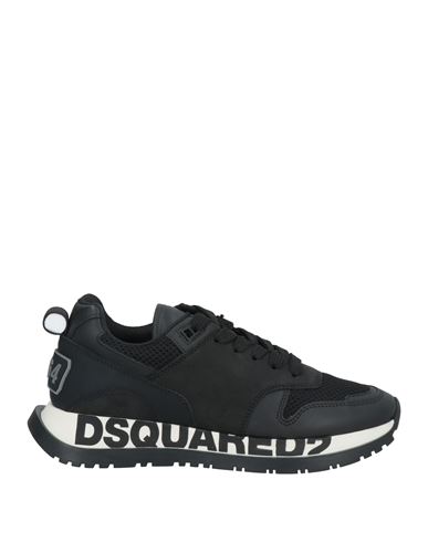 Dsquared2 Woman Sneakers Black Size 8 Calfskin, Rubber In Multi