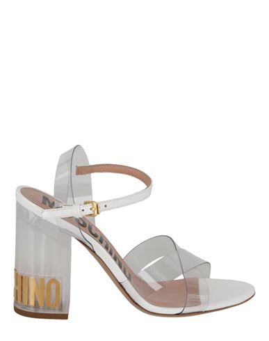 Moschino Transparent Logo Heel Sandals Woman Sandals Transparent Size 8 Pvc - Polyvinyl Chloride, Le