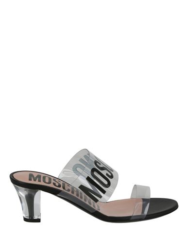 Shop Moschino Logo Transparent Heel Sandals Woman Sandals Transparent Size 8 Pvc - Polyvinyl Chloride