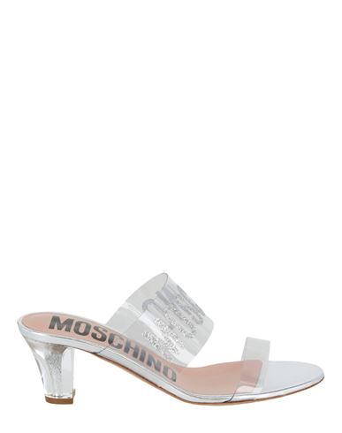 Moschino Glitter Logo Heel Sandals Woman Sandals Transparent Size 8 Pvc - Polyvinyl Chloride