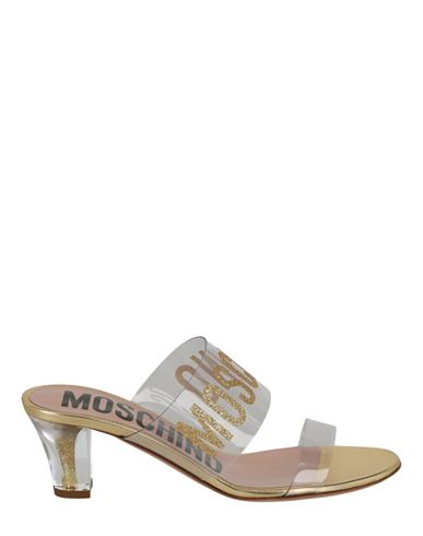 Shop Moschino Glitter Logo Heel Sandals Woman Sandals Transparent Size 8 Pvc - Polyvinyl Chloride