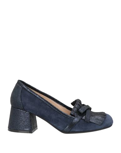 Shop Vivien Woman Loafers Navy Blue Size 7 Leather
