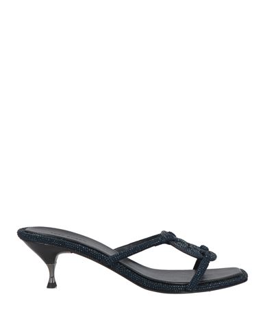Tory Burch Woman Sandals Navy Size 7 Leather In Navy