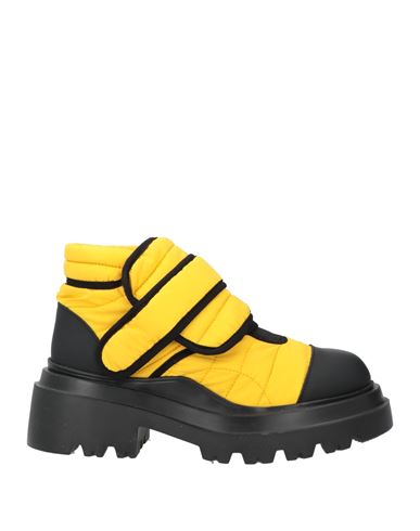 Plan C Woman Ankle Boots Yellow Size 8 Textile Fibers