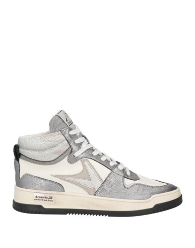 Archivio,22 Woman Sneakers White Size 12 Leather, Textile Fibers In Gray