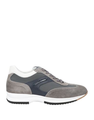 Cristiano Gualtieri Man Sneakers Grey Size 8 Leather, Textile Fibers