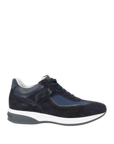 Cristiano Gualtieri Man Sneakers Midnight Blue Size 8 Leather, Textile Fibers