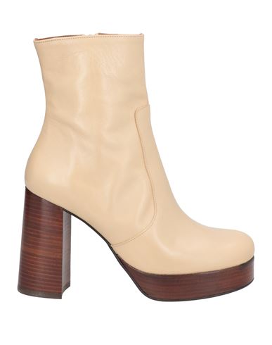Shop Angel Alarcon Ángel Alarcón Woman Ankle Boots Sand Size 8 Leather In Beige